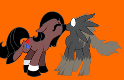 Size: 900x582 | Tagged: safe, artist:sheamus-mlp, oc, oc only, wolf, kissing, maggie
