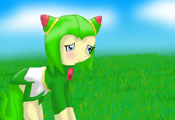 Size: 826x566 | Tagged: safe, artist:cocoasnowflakes, earth pony, pony, cosmo the seedrian, female, mare, ponified, solo, sonic the hedgehog (series), sonic x