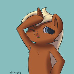 Size: 900x900 | Tagged: safe, artist:draneas, silver spanner, pony, g4, 30 minute art challenge, armpits, bipedal