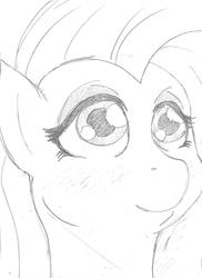 Size: 2551x3507 | Tagged: safe, artist:considerably-insane, fluttershy, g4, bust, looking up, sketch, smiling