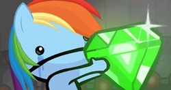 Size: 450x237 | Tagged: safe, rainbow dash, g4, battleblock theater, solo