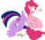 Size: 944x847 | Tagged: dead source, safe, artist:colossalstinker, pinkie pie, twilight sparkle, alicorn, pony, g4, exclamation point, facesitting, fat, fat fetish, female, head up butt, impossibly large belly, interrobang, mare, penetration, preylight, question mark, simple background, speech bubble, surprised, thought bubble, transparent background, twilight sparkle (alicorn)