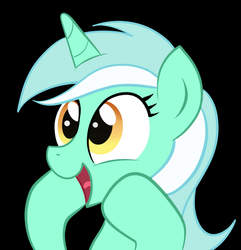 Size: 1069x1110 | Tagged: safe, artist:gsphere, lyra heartstrings, pony, unicorn, g4, black background, excited, female, simple background, smiling, solo, vector, want