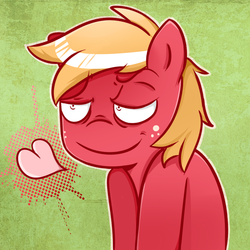 Size: 1200x1200 | Tagged: safe, artist:kupomoty, big macintosh, earth pony, pony, g4, heart, male, stallion