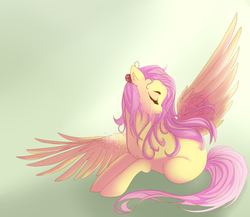 Size: 2300x2000 | Tagged: safe, artist:fikakorv, fluttershy, pegasus, pony, g4, crying, female, flower, flower in hair, mare, solo