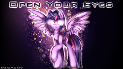 Size: 1920x1080 | Tagged: safe, artist:mixipony, twilight sparkle, alicorn, pony, g4, female, glowing eyes, mare, solo, twilight sparkle (alicorn), wallpaper