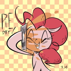 Size: 500x500 | Tagged: safe, artist:footsam, pinkie pie, g4, female, pie, pixiv, solo