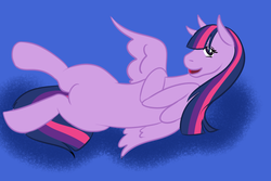 Size: 900x600 | Tagged: safe, twilight sparkle, alicorn, pony, g4, bellyrubs, female, mare, on back, twilight sparkle (alicorn)