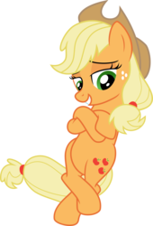 Size: 1600x2356 | Tagged: safe, artist:daydreamsyndrom, applejack, earth pony, pony, g4, the crystal empire, belly, bipedal, bipedal leaning, cool, crossed arms, crossed legs, leaning, simple background, transparent background, underhoof, vector