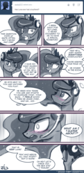 Size: 500x1035 | Tagged: safe, artist:johnjoseco, princess luna, alicorn, pony, ask princess molestia, gamer luna, g4, ask, blushing, butt, comic, hooves, plot, tumblr