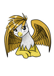 Size: 752x1063 | Tagged: safe, artist:sweeterwho, griffon, bust, simple background, solo, spread wings, white background, wings