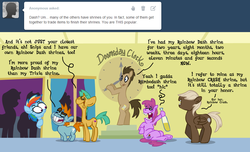 Size: 984x597 | Tagged: safe, berry punch, berryshine, doctor whooves, dumbbell, rainbow dash, snails, snips, time turner, g4