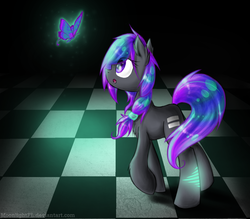 Size: 1600x1400 | Tagged: safe, artist:moonlightfl, oc, oc only, butterfly, earth pony, pony, dark, gentamecina, psychiatric