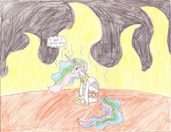 Size: 826x637 | Tagged: safe, artist:bronyhaterslayer, princess celestia, g4, on the sun, sun