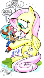 Size: 774x1362 | Tagged: safe, artist:andy price, fluttershy, g4, crossover, one piece, tony tony chopper, traditional art