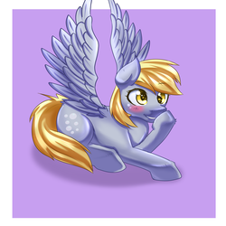 Size: 5000x5000 | Tagged: safe, artist:camellia, derpy hooves, pegasus, pony, g4, absurd resolution, blushing, female, mare, simple background, solo