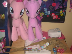 Size: 1600x1200 | Tagged: safe, pinkie pie, twilight sparkle, g4, hasbro, irl, photo, plushie, toy