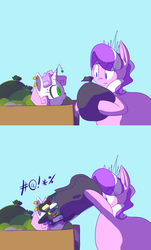 Size: 784x1302 | Tagged: safe, artist:secretgoombaman12345, diamond tiara, sweetie belle, ask chubby diamond, g4, ask, fat, meanie belle, modular, tumblr