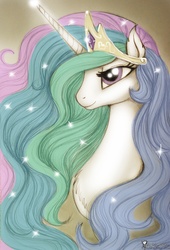 Size: 1884x2776 | Tagged: safe, artist:helenasherzblut, princess celestia, g4, female, solo