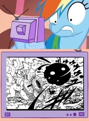 Size: 439x600 | Tagged: safe, rainbow dash, g4, exploitable meme, juubi, naruto, ten tails, tv meme