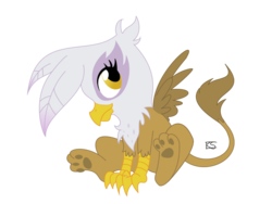 Size: 900x675 | Tagged: safe, artist:glamourkat, artist:kalas17, gilda, griffon, g4, chickub, female, paw pads, simple background, solo, transparent background, vector, younger