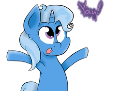 Size: 1280x960 | Tagged: safe, artist:superhypertrixie, trixie, pony, unicorn, g4, female, happy, mare, solo, yay