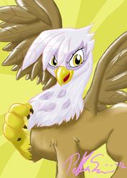 Size: 2424x3401 | Tagged: safe, artist:shellshockedorange, gilda, griffon, g4, female, solo