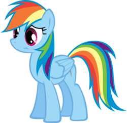 Size: 4010x3881 | Tagged: safe, artist:rainbowcrab, rainbow dash, pegasus, pony, g4, female, sad, simple background, solo, transparent background, vector