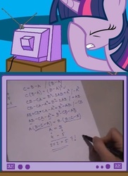 Size: 437x600 | Tagged: safe, twilight sparkle, g4, exploitable meme, facehoof, math, meme, tv meme