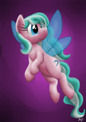 Size: 612x865 | Tagged: safe, artist:darkhestur, oc, oc only, flutter pony, pony, butterfly wings, flying, gradient background, solo, wings