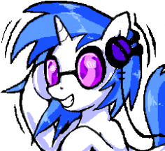 Size: 236x217 | Tagged: safe, artist:stoic5, dj pon-3, vinyl scratch, pony, unicorn, g4, female, headphones, lowres, mare, simple background, smiling, solo, white background