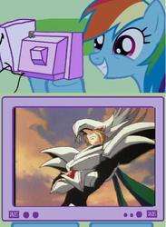 Size: 439x600 | Tagged: safe, rainbow dash, g4, 002, brave series, exploitable meme, king of braves gaogaigar, soldato j, tv meme