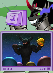 Size: 563x771 | Tagged: safe, king sombra, g4, exploitable meme, pac-man, pac-man world 2, spooky, tv meme