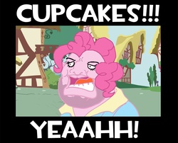 Size: 950x768 | Tagged: safe, artist:syntaxbananaz, pinkie pie, g4, coach (l4d2), cupcake, left 4 dead 2, left 4 speed 2