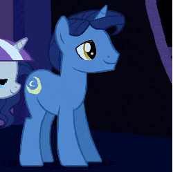 Size: 534x533 | Tagged: safe, screencap, night light, twilight velvet, pony, unicorn, g4, the cutie mark chronicles, animated, cropped, female, gif, hammerspace, male, mare, mouth hold, stallion