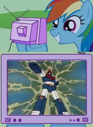 Size: 511x700 | Tagged: safe, rainbow dash, g4, exploitable meme, tv meme, voltes v