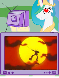 Size: 580x766 | Tagged: safe, princess celestia, g4, daitarn 3, daitarn iii, exploitable meme, heart, mecha, sun, tv meme