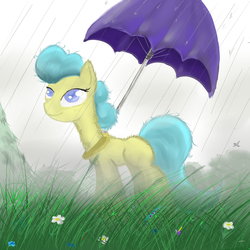 Size: 1024x1024 | Tagged: safe, artist:ba2sairus, rain, umbrella