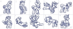 Size: 1750x700 | Tagged: safe, artist:kp-shadowsquirrel, big macintosh, fancypants, earth pony, pony, g4, male, sketch dump, stallion