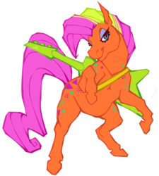 Size: 740x822 | Tagged: safe, artist:nuclearstarlight, half note, earth pony, pony, g1, my little pony tales, bipedal, electric guitar, eyeshadow, female, guitar, makeup, mare, musical instrument, solo