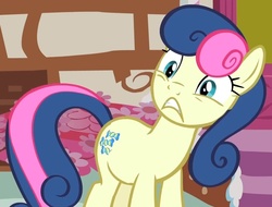 Size: 1039x788 | Tagged: safe, screencap, bon bon, sweetie drops, earth pony, pony, g4, swarm of the century, bon bon is not amused, female, reaction image, solo