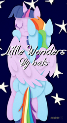 Size: 542x999 | Tagged: safe, artist:batsofchaos, rainbow dash, twilight sparkle, alicorn, pony, g4, cover, crying, female, hug, lesbian, mare, sad, ship:twidash, shipping, twilight sparkle (alicorn), winghug