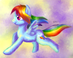 Size: 658x521 | Tagged: safe, artist:sulphurtea, rainbow dash, g4, closed mouth, full body, side view, solo, spread wings, wings