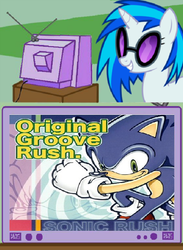 Size: 504x690 | Tagged: safe, dj pon-3, vinyl scratch, g4, crossover, exploitable meme, original soundtrack, sonic rush, sonic the hedgehog, sonic the hedgehog (series), tv meme