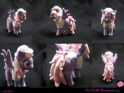 Size: 1024x768 | Tagged: safe, artist:cybrbanana, rainbowshine, g4, clay, customized toy, female, figure, hat, sculpture, solo