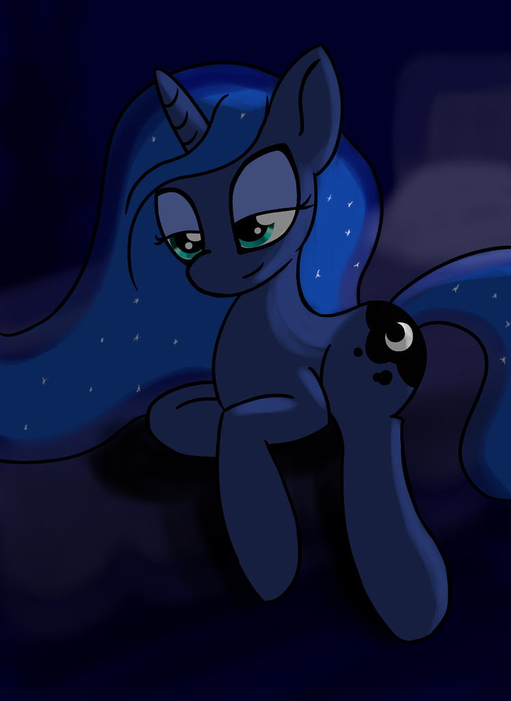 329885 safe, artistkasairazebolt, princess luna, bed, bedroom eyes