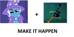 Size: 1653x833 | Tagged: safe, trixie, g4, exploitable meme, make it happen, meme, rayman, rayman legends, the magician