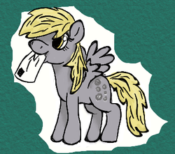 Size: 360x318 | Tagged: safe, artist:feogirl67, derpy hooves, pegasus, pony, g4, female, letter, mare, mouth hold, solo