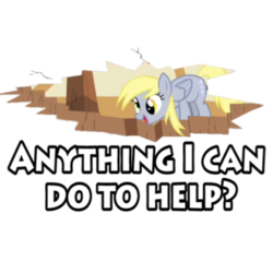 Size: 500x500 | Tagged: safe, artist:bryastar, edit, edited screencap, screencap, derpy hooves, pegasus, pony, g4, the last roundup, animated, animated png, anything i can do to help, caption, female, hole, mare, solo, talking