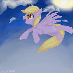 Size: 894x894 | Tagged: safe, artist:corey-vanity-radke, derpy hooves, pegasus, pony, g4, female, mare, sky, solo